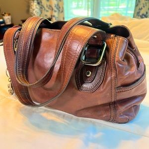 Fossil rich chocolate soft leather handbag.